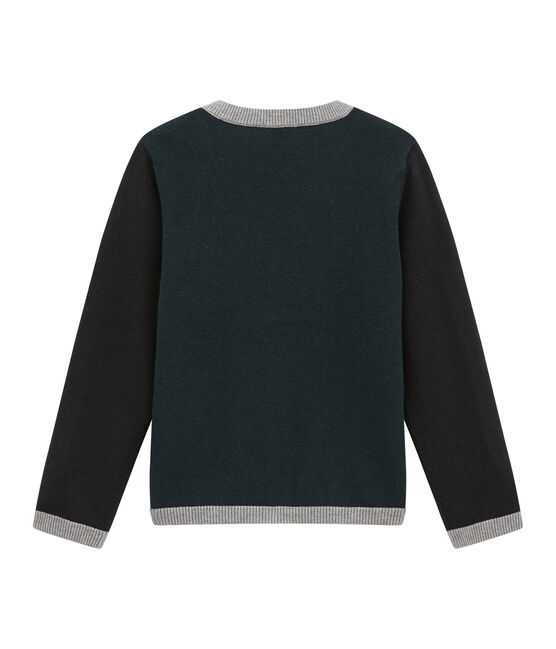 Boy's wool blend cardigan SHERWOOD green/CAPECOD grey/SUBWAY