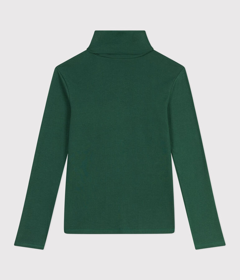 The Iconic cotton polo neck top for women green