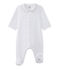 Baby's velour unisex sleepsuit ECUME white