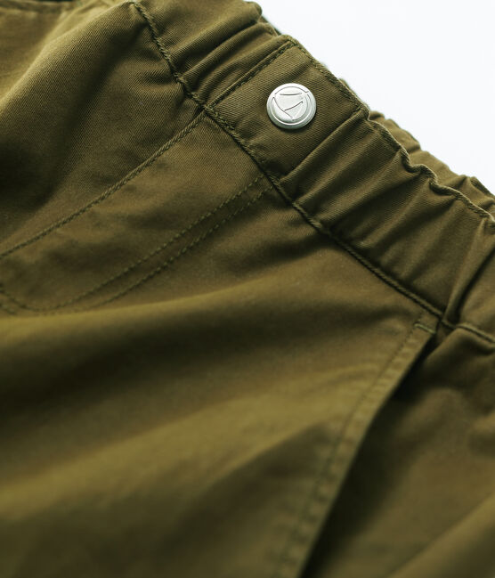 Girls' Cotton Gabardine Cargo Trousers MILITARY green