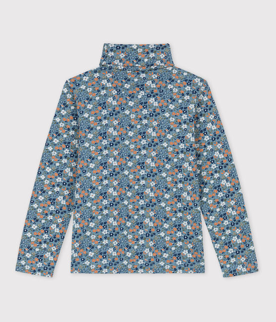 Girls' Floral Print Cotton Polo Neck ROVER /MULTICO