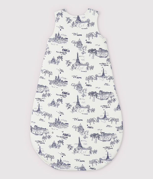 Babies' Rib Knit Toile de Jouy Paris Sleeping Bag white/blue