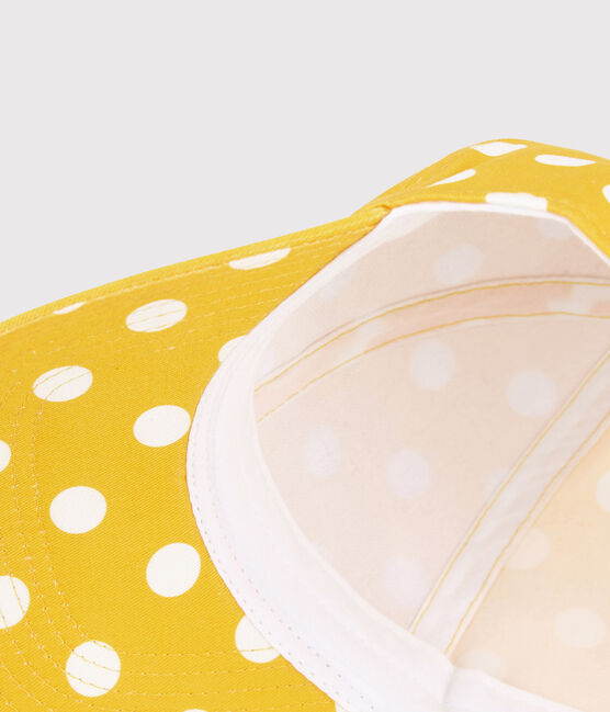 Girls' Spotted Print Cap SHINE yellow/MARSHMALLOW white