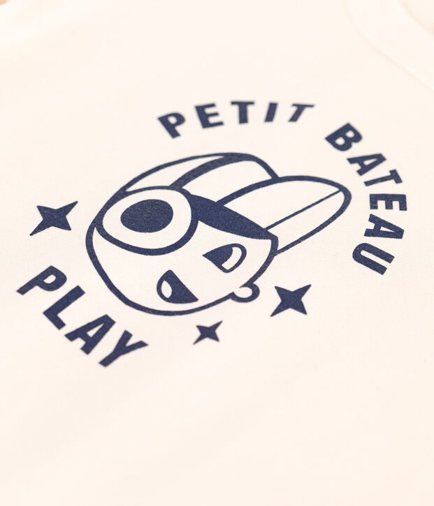 Boys' short-sleeved fine jersey T-Shirt Ecru