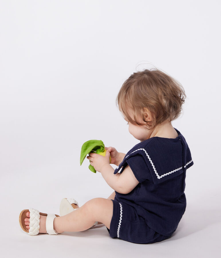 Babies' two-piece cotton outfit with nautical details blue