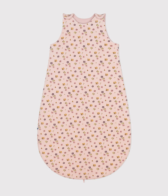 Babies' TOG 3 velour sleeping bag SALINE pink/MULTICO white