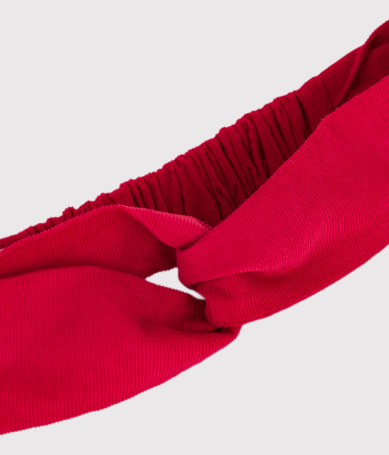 Children's corduroy hairband red