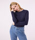 Women's iconic long-sleeved plain rib knit T-shirt