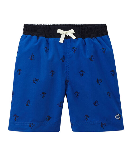 Boys' printed swim shorts PERSE blue/SMOKING blue