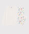 Girls' or Women's Floral Dual-Material Pyjamas MARSHMALLOW white/MULTICO white