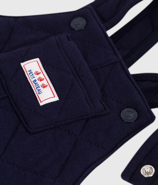 Babies' long-leg dungarees in plain thick cotton SOIR