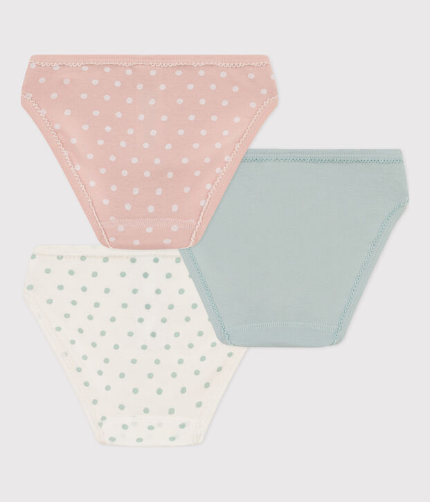 Girls' Spotted Cotton Briefs - Pack of 3 multicolor