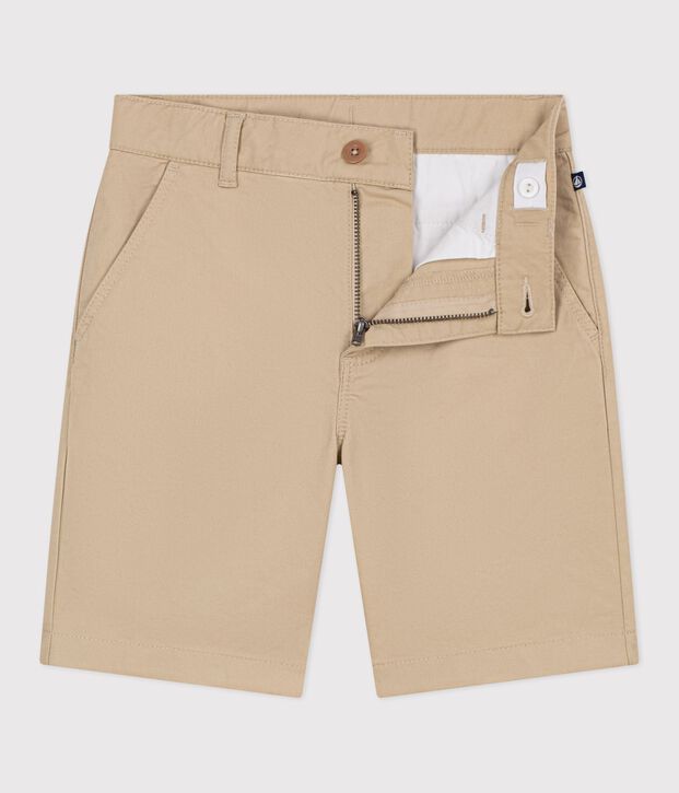 Children's Bermuda shorts in plain cotton beige