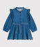 Girls' long-sleeved lightweight denim dress DENIM CLAIR blue