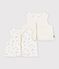 Babies' sleeveless floral print cotton and sherpa cardigan Ecru/multicolor