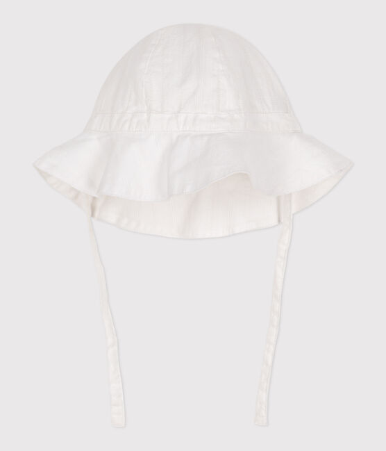 Baby girls' plain floppy hat ECUME white
