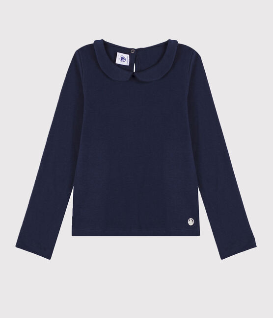 Girls' Long-sleeved Cotton T-Shirt SMOKING blue