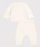 Babies' Wool/Cotton Knit Clothing - 2-Piece Set MARSHMALLOW white