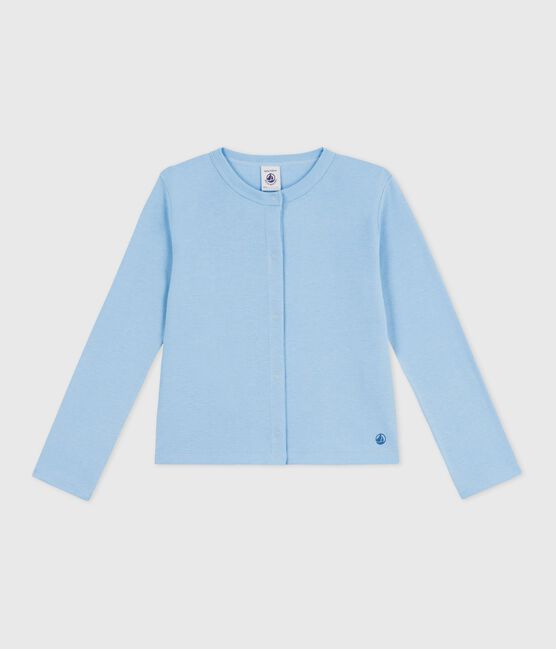 Children's plain cotton cardigan FLO blue