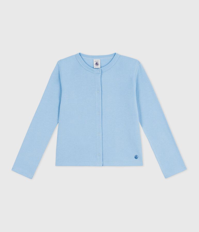 Children's plain cotton cardigan blue