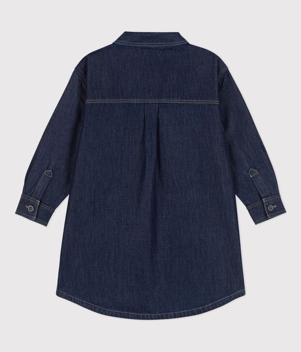 Girls' Long-Sleeved Denim Dress blue