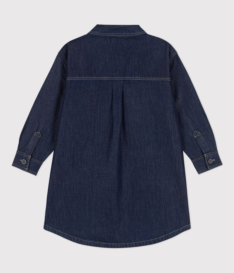Girls' Long-Sleeved Denim Dress blue