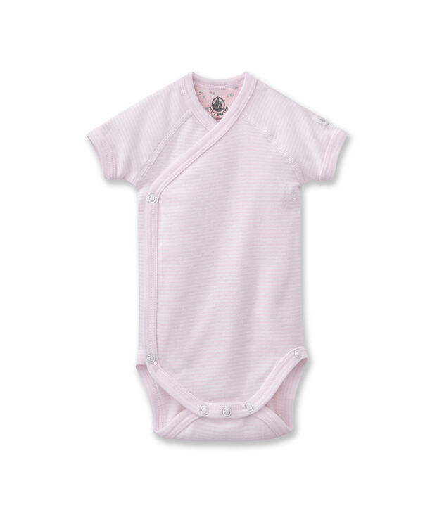 Unisex newborn baby milleraies bodysuit pink/white