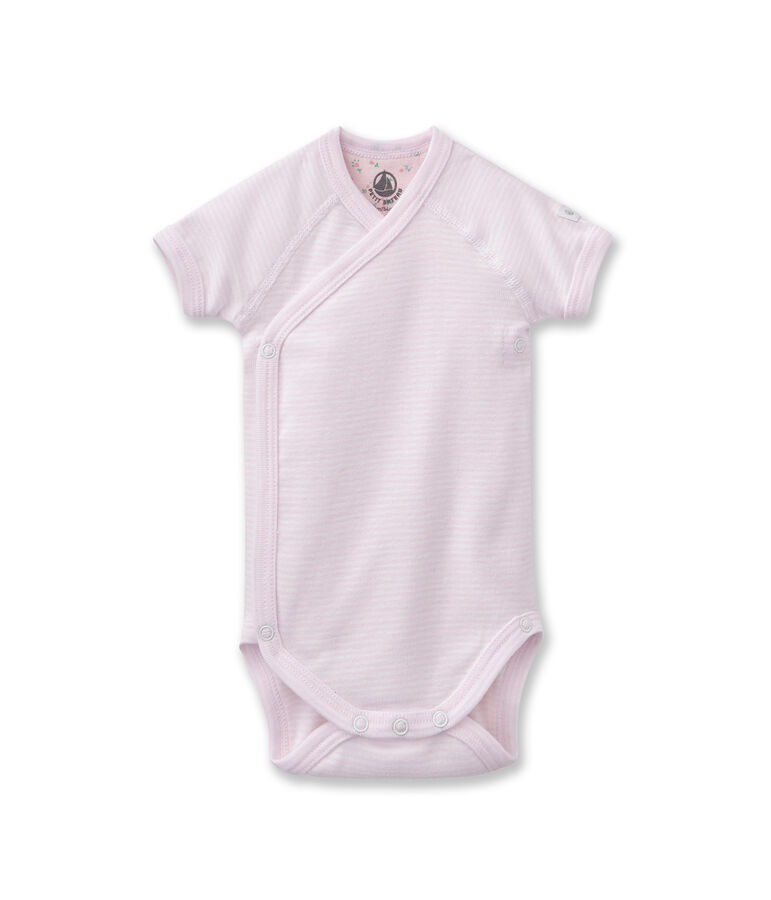 Unisex newborn baby milleraies bodysuit pink/white
