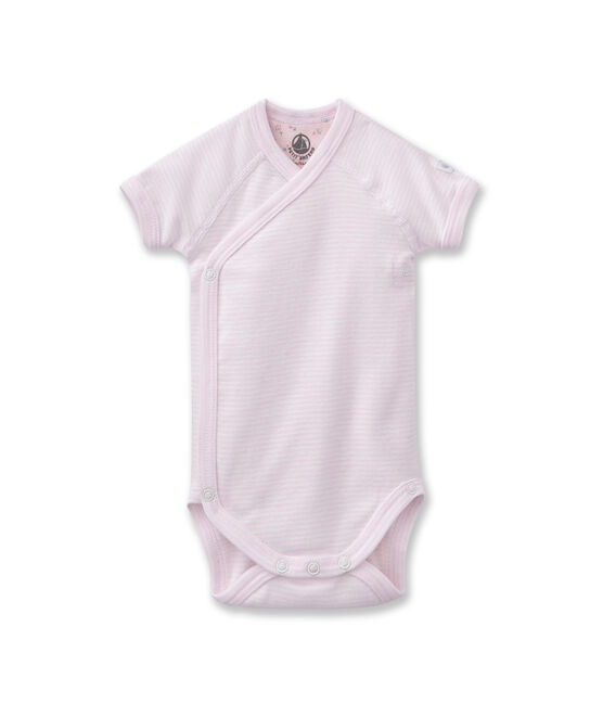 Unisex newborn baby milleraies bodysuit VIENNE pink/ECUME white