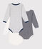 Babies' long-sleeved cotton bodies - 3-pack variante 3