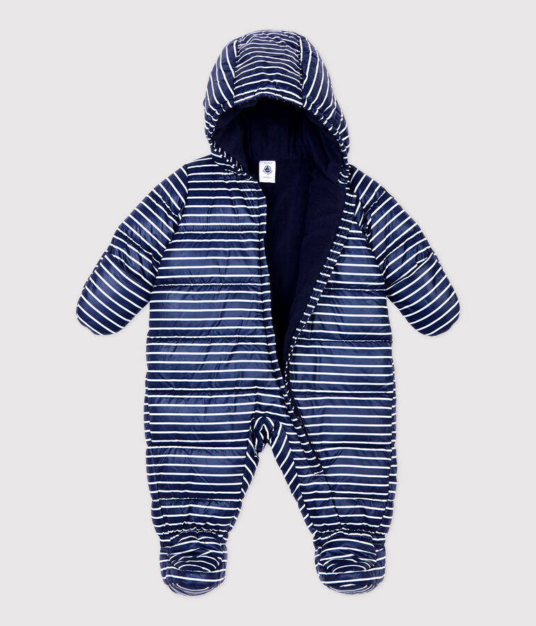 Babies' Striped Snowsuit blue/white