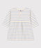Babies' Long-Sleeved Cotton Sailor Striped Dress AVALANCHE white/SKY CHINE