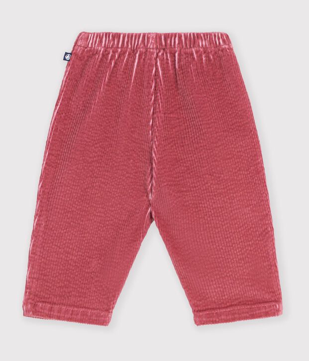 Babies' plain corduroy trousers pink