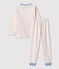 Unisex Patterned Organic Cotton Pyjamas MARSHMALLOW white/PEPS red