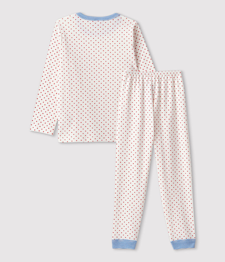 Unisex Patterned Organic Cotton Pyjamas white/red