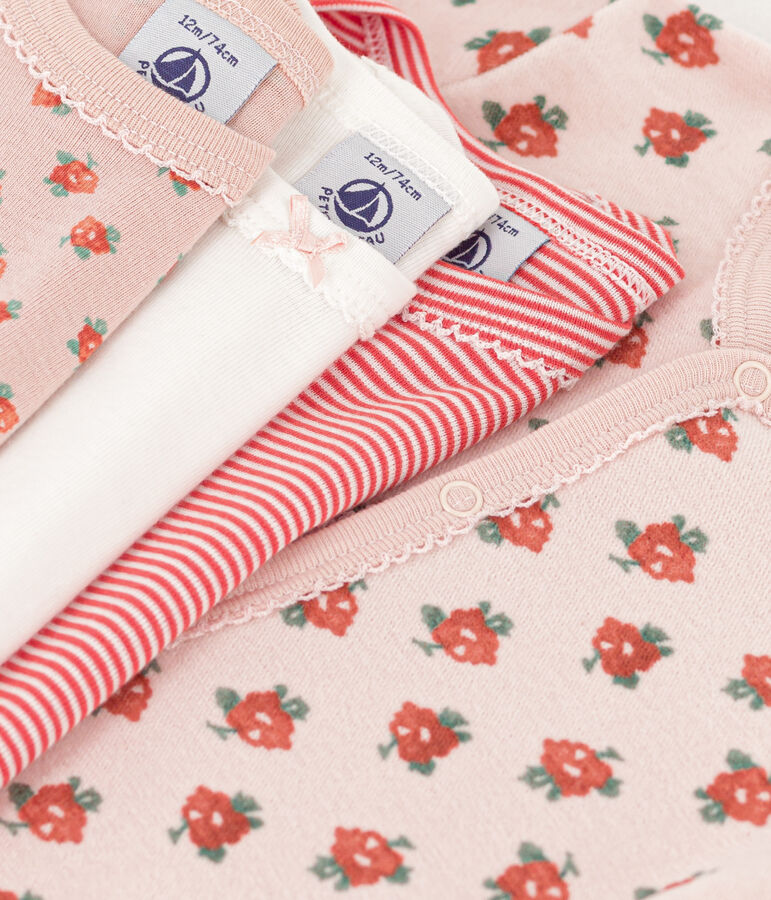 Babies' Pyjamas and 3-Pack of Floral Bodysuits multicolor