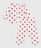 Babies' two-piece pyjamas printed with hearts MARSHMALLOW white/TERKUIT red