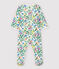 Baby Girls' Jungle Cotton Sleepsuit MARSHMALLOW white/MULTICO white