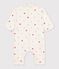 Babies' long jumpsuit in cotton with a heart print Ecru/multicolor