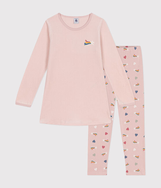 Children's velour nightdress SALINE pink/MULTICO white