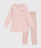Children's velour nightdress SALINE pink/MULTICO white