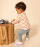 Babies' Thick Jersey Breton Top AVALANCHE pink/SIENNA white
