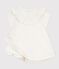 Babies' dress in broderie anglaise with short sleeves and a hearts motif MARSHMALLOW white