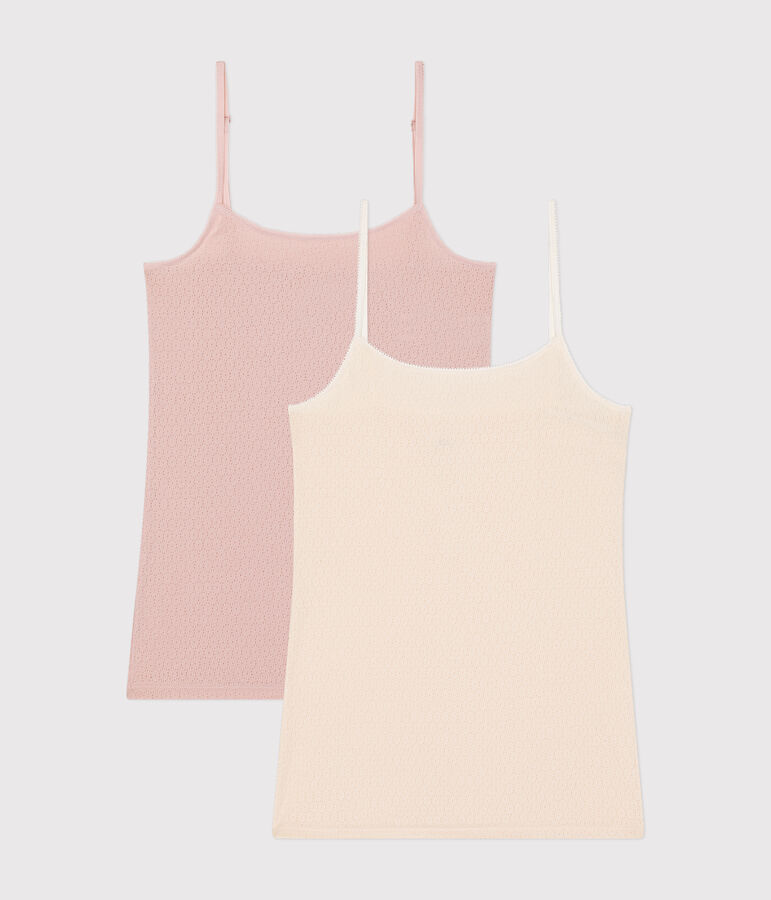 Women's openwork cotton strappy vests - 2-Pack variante 1
