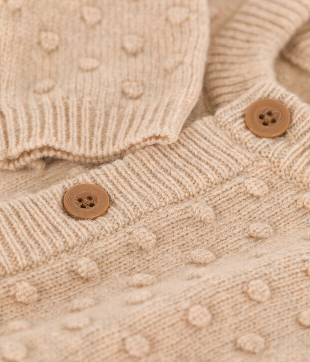Babies' Wool Knit Cardigan Ecru