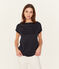 Women's short-sleeved sea island cotton t-shirt MARINE blue