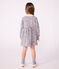 Girls' long-sleeved cotton dress JOLI pink/MULTICO white