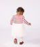 Babies' long-sleeved dress in two materials MILK red/AMARANTE