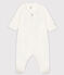 Babies' Zip-Up Velour Sleepsuit MARSHMALLOW white