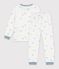 Children's printed velour pyjamas white/blue/multicolor